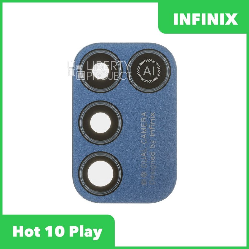 Стекло задней камеры для Infinix Hot 10 Play (X688B) (без рамки) (синий)