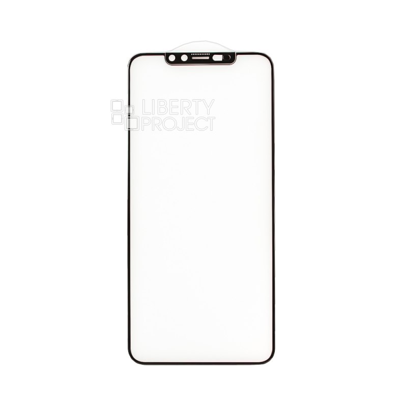 Защитное стекло Hidden Lock для iPhone 11 Pro Max/Xs Max с блок. окна фронт. камеры (черная рамка)