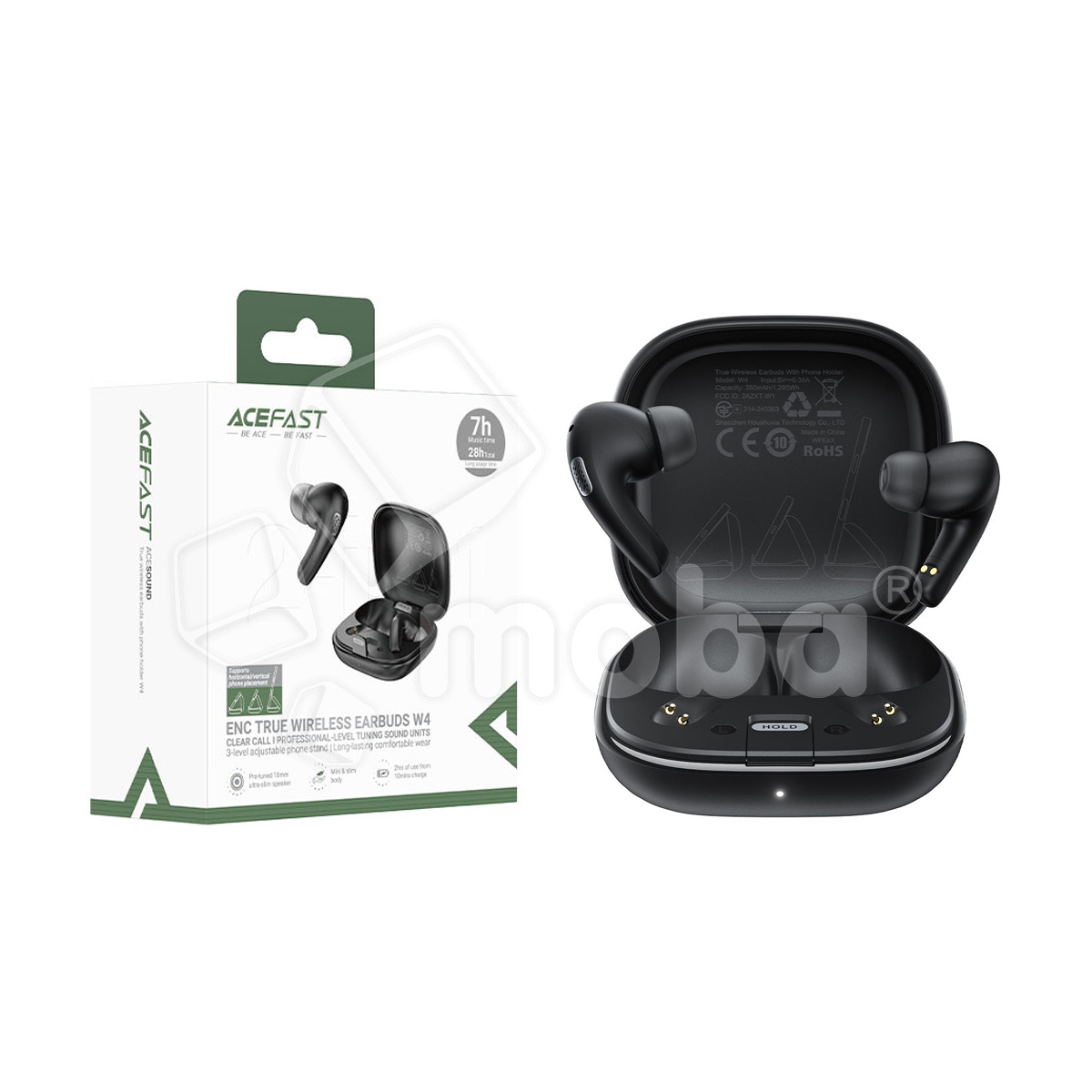 Беспроводные наушники Bluetooth Acefast W4 (TWS, вакуумные, ANC) Черный