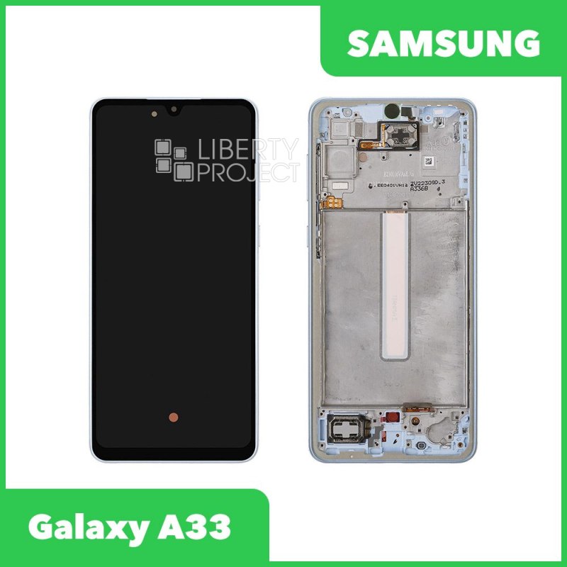 LCD дисплей для Samsung Galaxy A33 SM-A336 GH82-28143C в рамке (синий) 100% OR SP