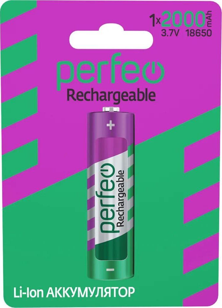 Батарейки PERFEO (PF_C3317) LI-ION 18650 2000MAH/1BL 3.7V