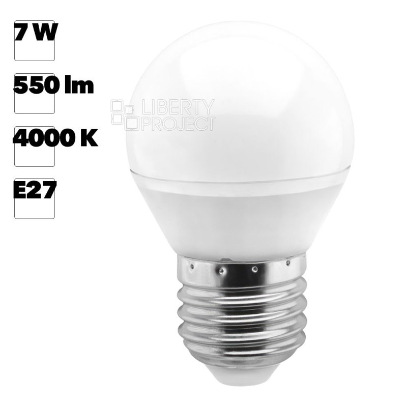 Светодиодная (LED) Лампа Smartbuy G45-07W/4000 холодный свет/цоколь E27