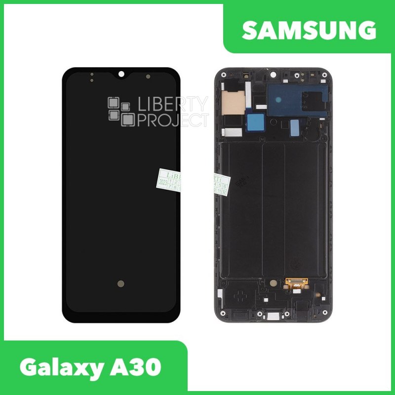 LCD дисплей для Samsung Galaxy A30 SM-A305 в сборе с тачскрином в рамке OLED (черный)