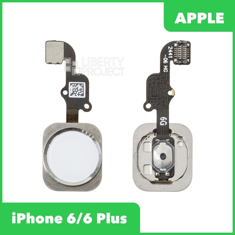 Шлейф/FLC iPhone 6/6 Plus на кнопку HOME (белый)
