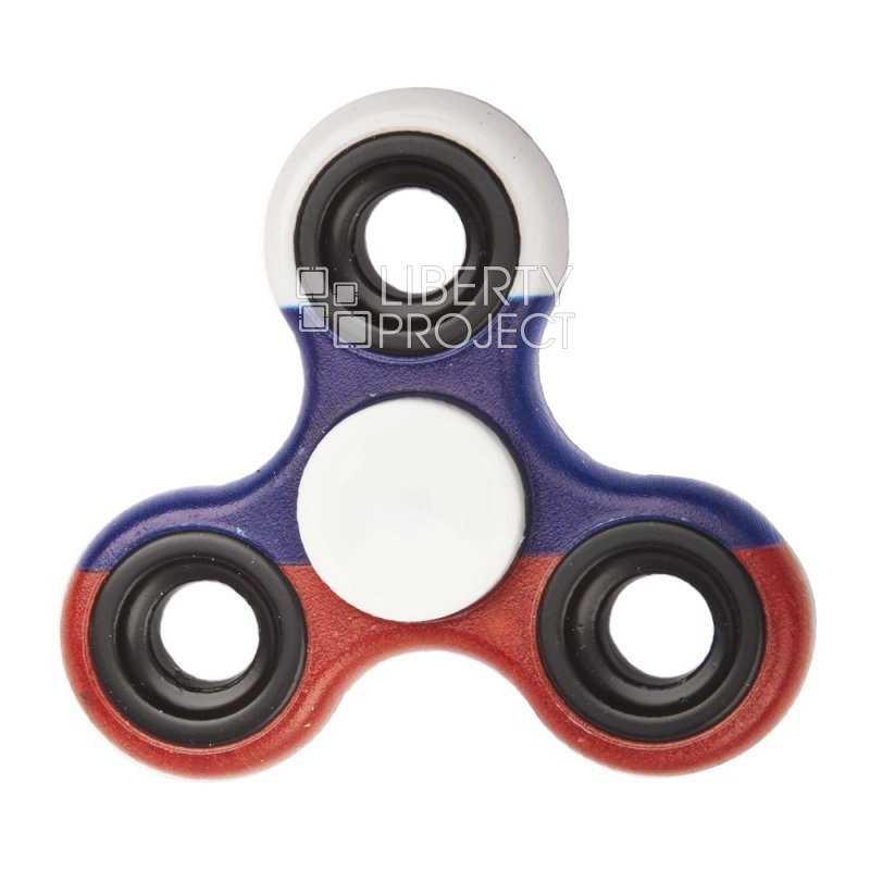 Игрушка антистресс Hand Spinner "Синий белый красный" (пластик/коробка)