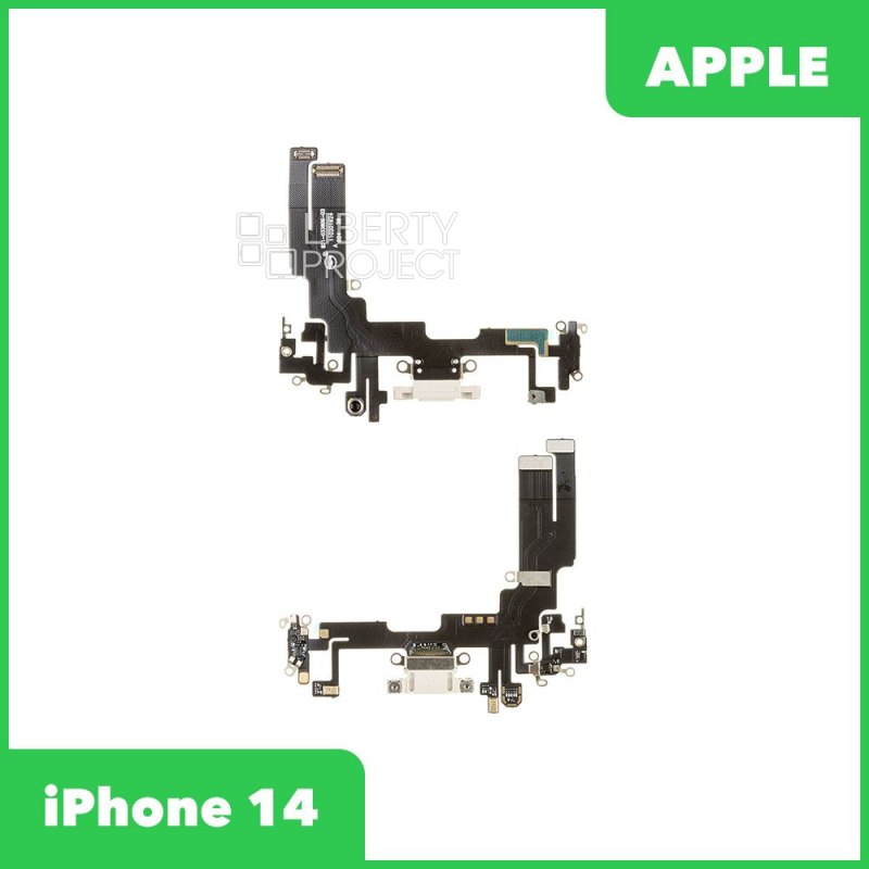 Шлейф/FLC iPhone 14 системный разъем/микрофон (белый)