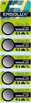 Элементы питания ERGOLUX (12051) CR2032 BL-5 литиевая
