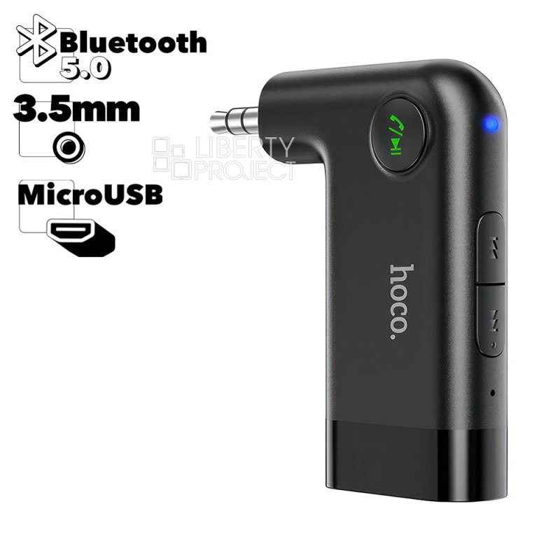 Bluetooth адаптер HOCO E53 Dawn Sound BT 5.0, 3.5мм (черный)