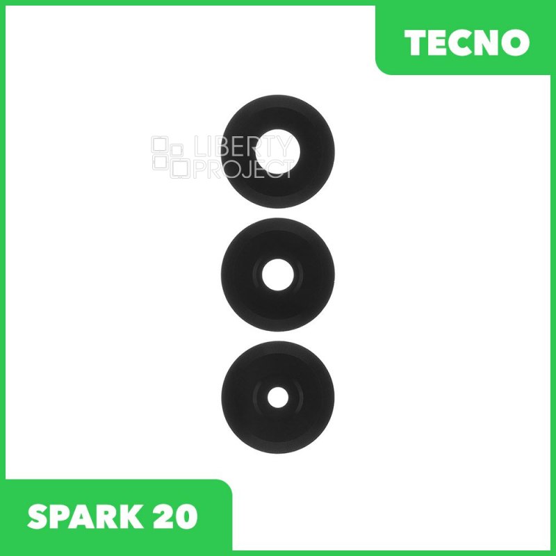 Стекло задней камеры для Tecno SPARK 20 (черный)