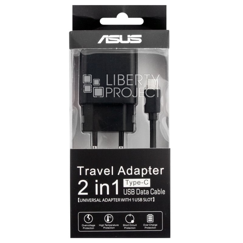 СЗУ Asus Travel Adapter + кабель USB Type-C (черное/коробка)