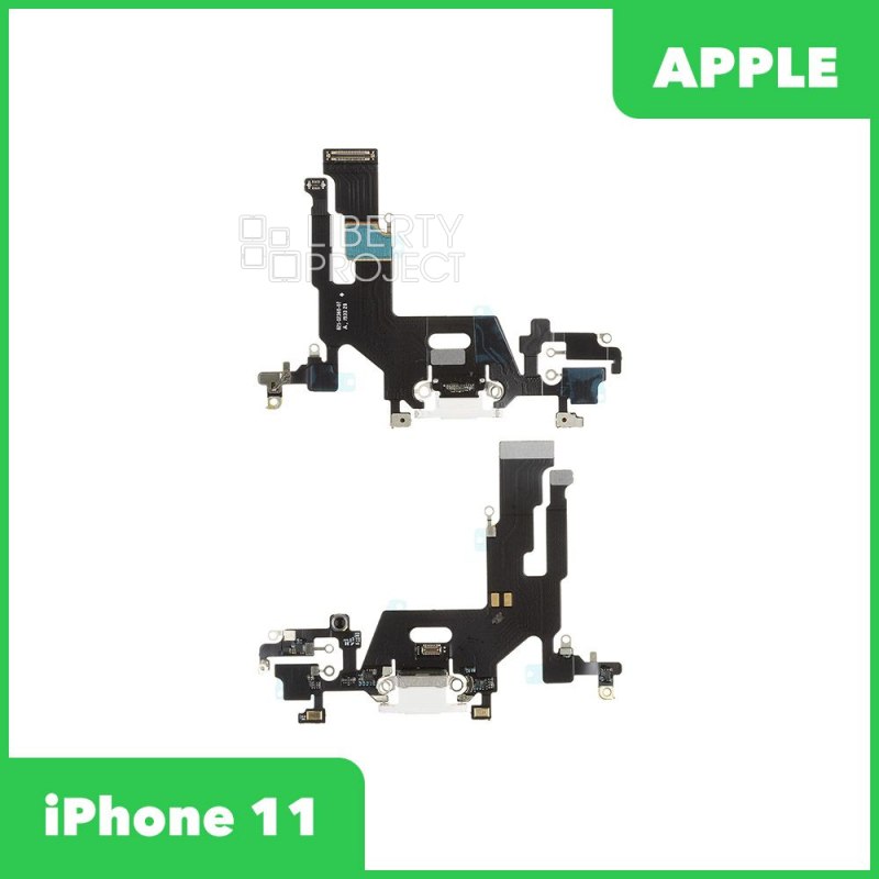 Шлейф/FLC iPhone 11 системный разъем/микрофон (белый)