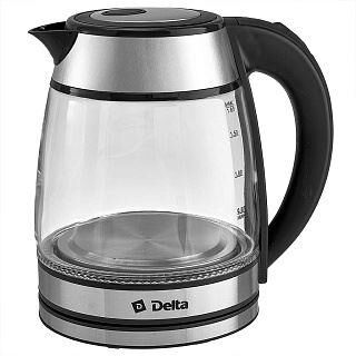 Чайник электрический DELTA DL-1120 silver (1,8л. стекло)