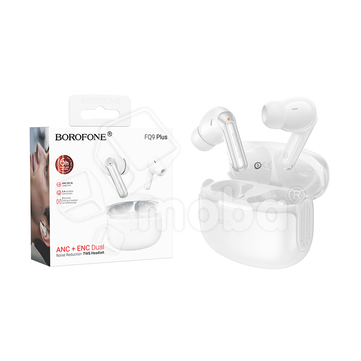Беспроводные наушники Bluetooth Borofone FQ9 Plus (TWS, вакуумные, ANC) Белый