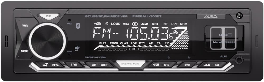 Автомагнитола AURA FIREBALL-303BT USB/SD ресивер