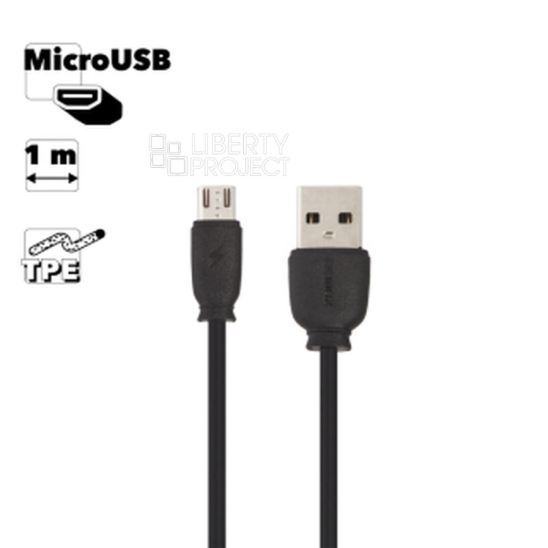 USB кабель REMAX RC-134m MicroUSB, 1м, TPE (черный)