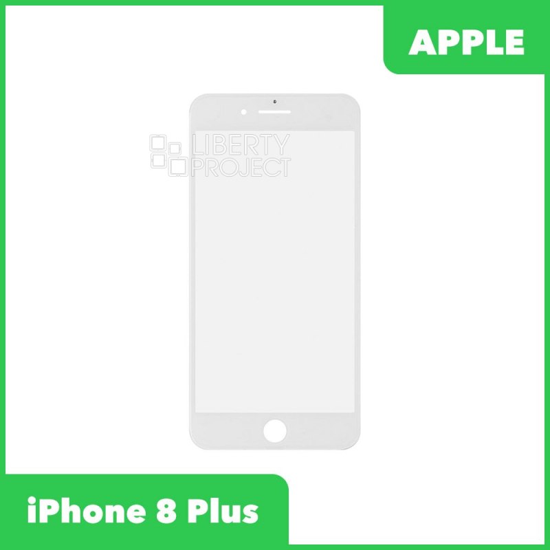 Стекло + OCA в сборе с рамкой для iPhone 8 Plus олеофобное покрытие (белый)