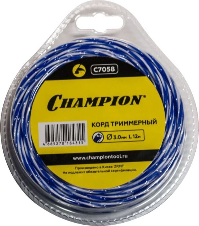 CHAMPION C7058 Корд трим.SKY-CUTTER 3.0мм* 12м (витой квадрат)
