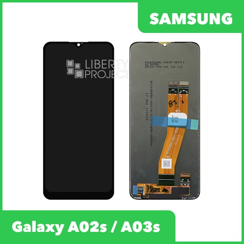 LCD дисплей для Samsung Galaxy A02s/A03s SM-A025F/A037 без рамки (черный) 100% OR