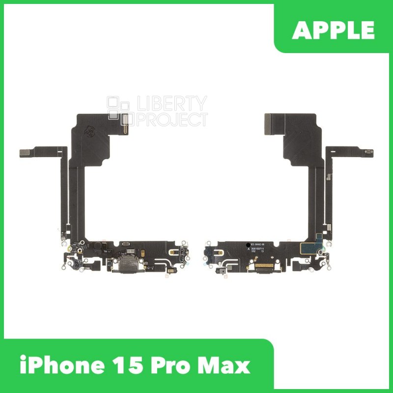 Шлейф/FLC iPhone 15 Pro Max на системный разъем/микрофон, черный, ориг
