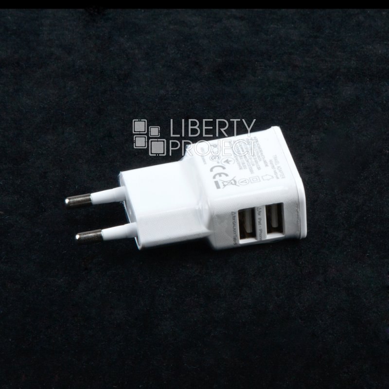 СЗУ 2 USB выхода 2А (белый/европакет) форма Samsung
