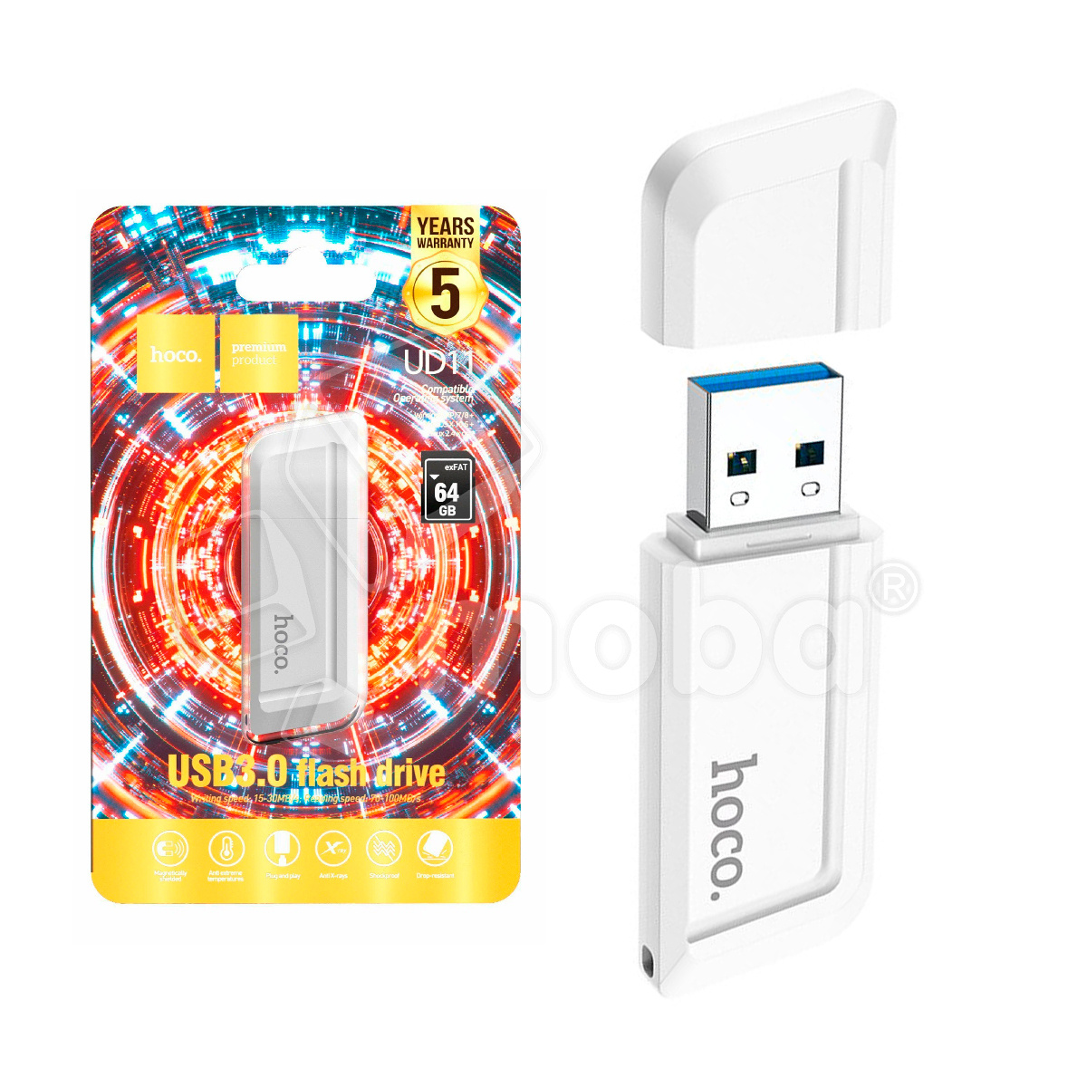 USB-флеш (USB 3.0) 64GB Hoco UD11 Wisdom Белый