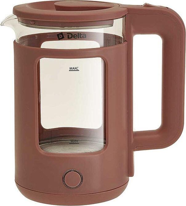 Чайник электрический DELTA DL-1112 beige (1,5л стекло/пластик)