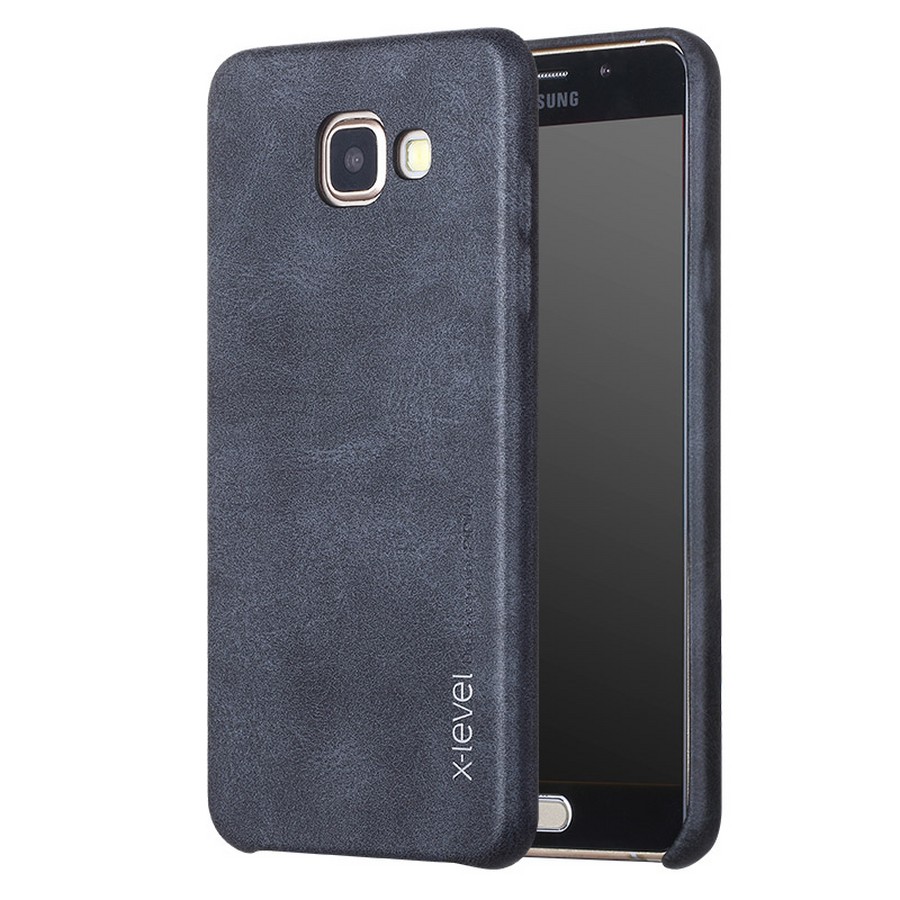 Кожаная накладка X-level Vintage для Samsung A720 (2017) черный