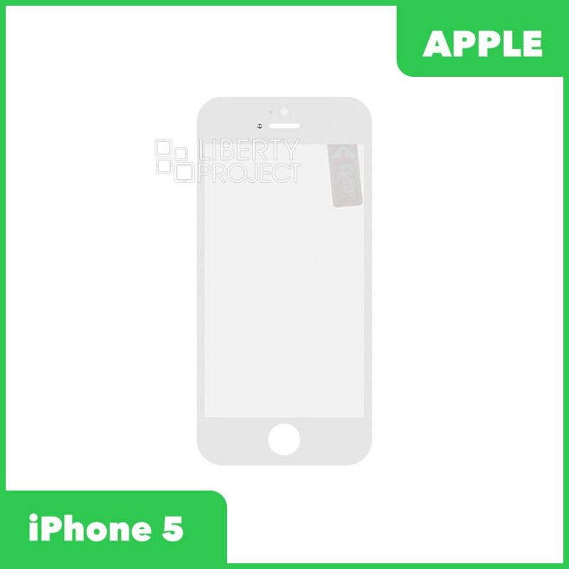 Стекло + OCA в сборе с рамкой для iPhone 5 олеофобное покрытие (белый)