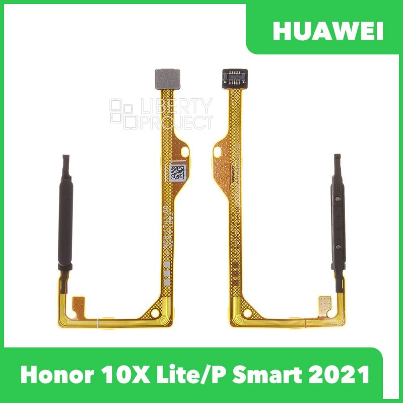 Шлейф для Huawei Honor 10X Lite/P Smart 2021 (DNN-LX9/PPA-LX1) сканер отпечатка пальцев (черный)