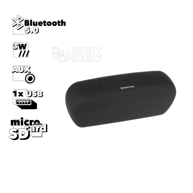 Bluetooth колонка BOROFONE BR11 Sapient Sports BT 5.0, 3W, AUX/microSD/USB (черный)