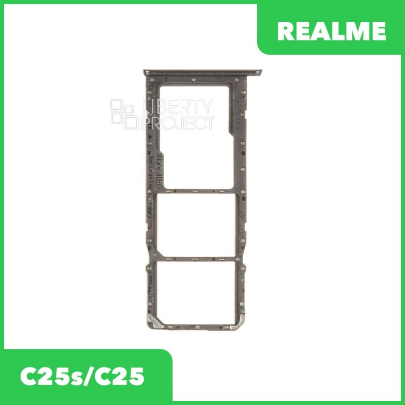 Держатель SIM карты для Realme C25s/C25 (черный)