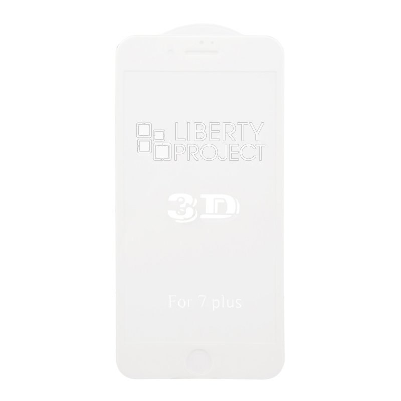 Защитное стекло 3D для iPhone 7 Plus/8 Plus Tempered Glass белое 0,33 мм (ударопрочное)