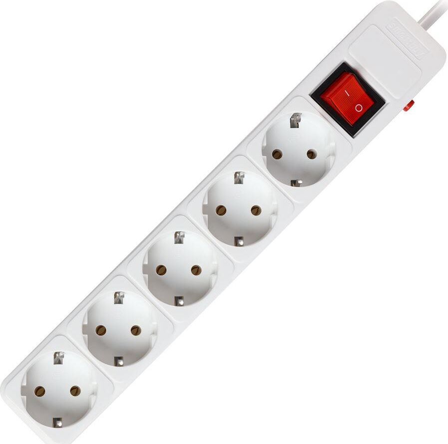 Сетевой фильтр SMARTBUY (SBSP-5-18-W) 5 гн х 1,8 м белый