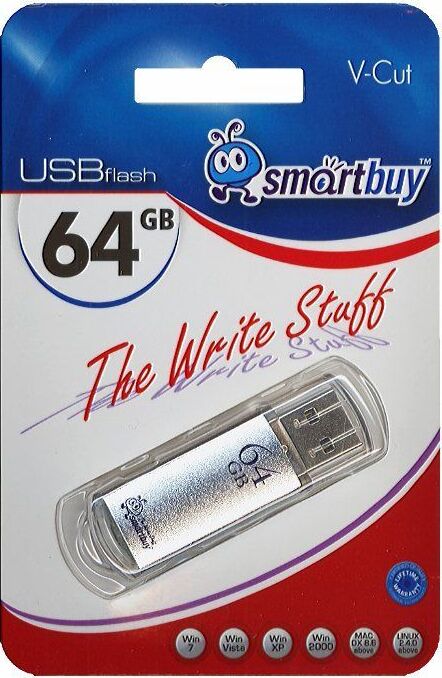 USB флеш SMARTBUY (SB64GBVC-S) 64GB V-CUT SILVER