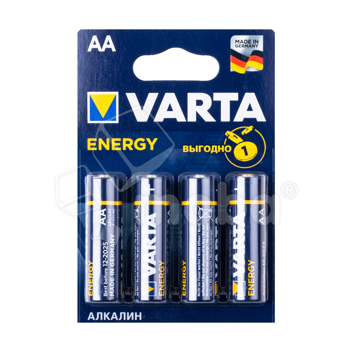 Батарейка AA LR6 Varta ENERGY 1.5V (4 шт. в блистере)