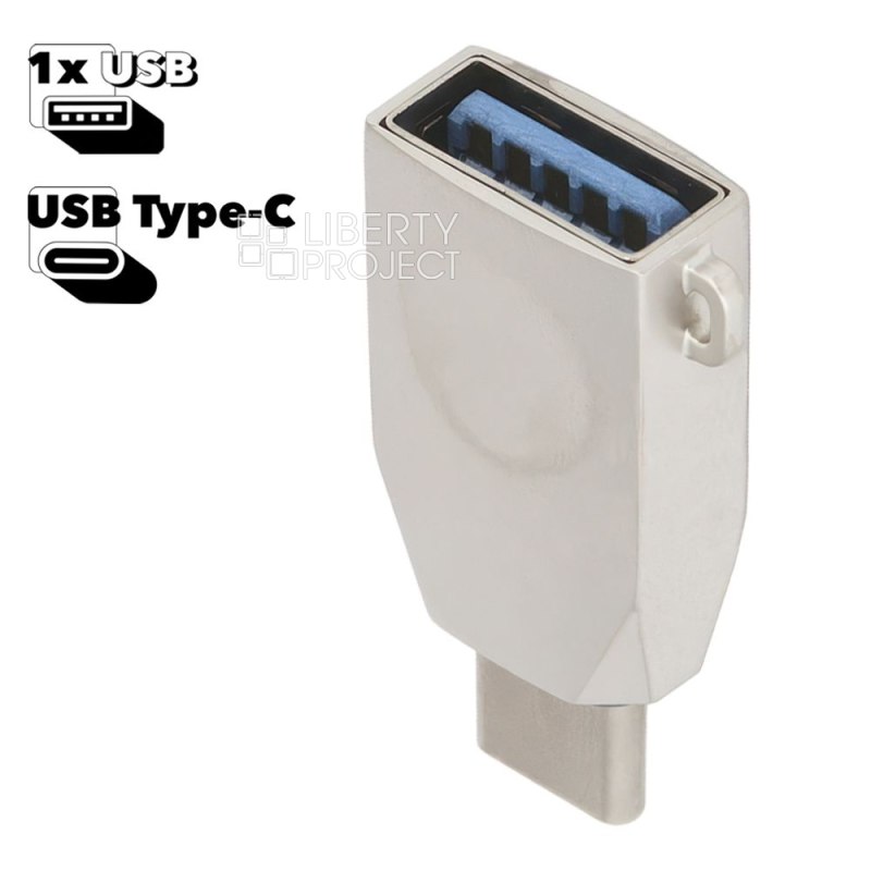 OTG адаптер HOCO UA9 Type-C на USB (серый)