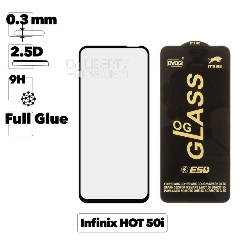 Защитное стекло IT`S ME для Infinix Hot 50i Full Glue (черное)
