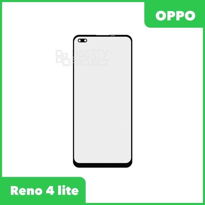 Стекло + OCA плёнка для переклейки Oppo Reno 4 lite (черный)