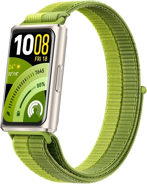 Фитнес-браслет Huawei Band 11 Pro корпус из алюминия, зеленый нейлоновый плетеный ремешок EAC