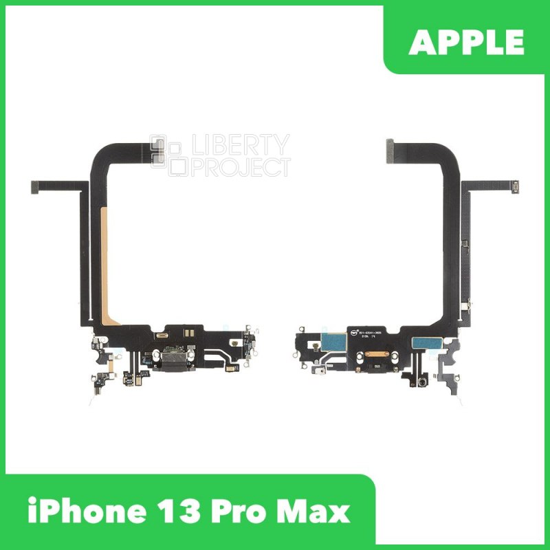 Шлейф/FLC iPhone 13 Pro Max системный разъем/микрофон (черный)