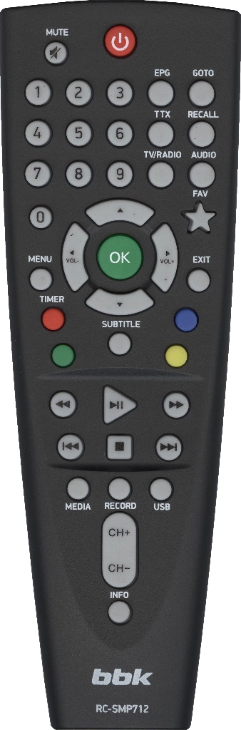 Пульт BBK RC-SMP712 для DVB-T2 ресивера