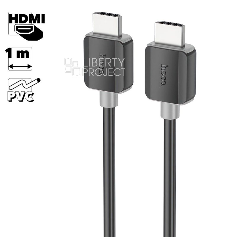 HDMI кабель HOCO US08 1.0м, 4K video, PVC (черный)