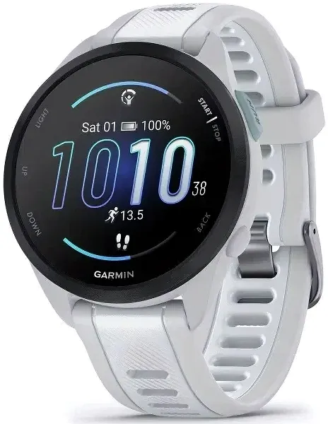 Умные часы Умные часы Garmin Forerunner 165 черные с белым ремешком (010-02863-AD)