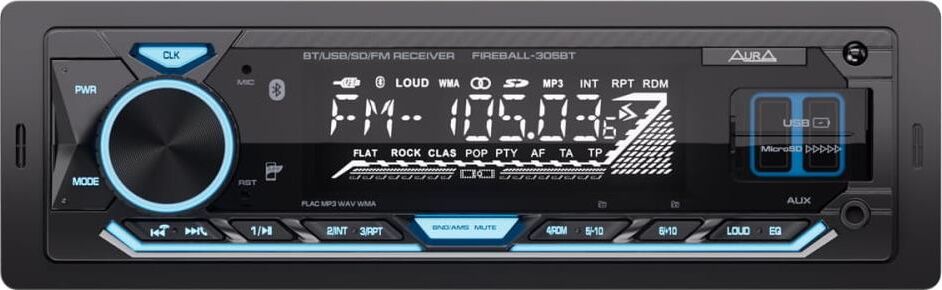 Автомагнитола AURA FIREBALL-305BT USB/SD ресивер