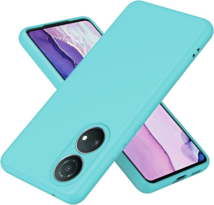 Силиконовая накладка без логотипа Silky soft-touch для Huawei Honor X7B бирюзовый