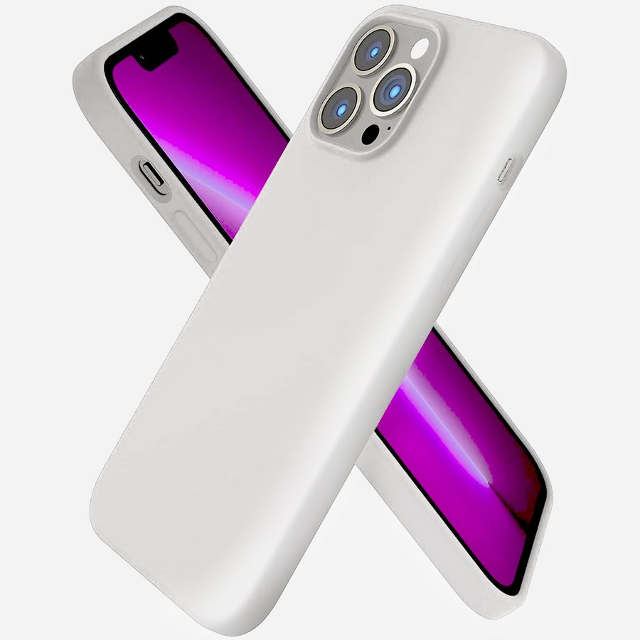 Силиконовая накладка тонкая для Apple iPhone 13 Pro (6.1) белый-матовый