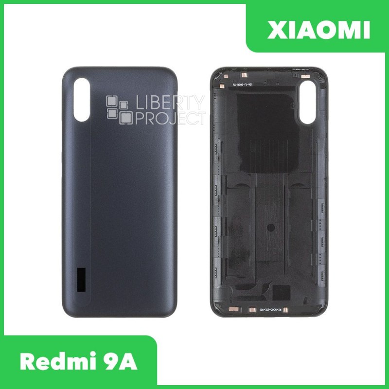 Задняя крышка для Xiaomi Redmi 9A со стеклом камеры (черный)