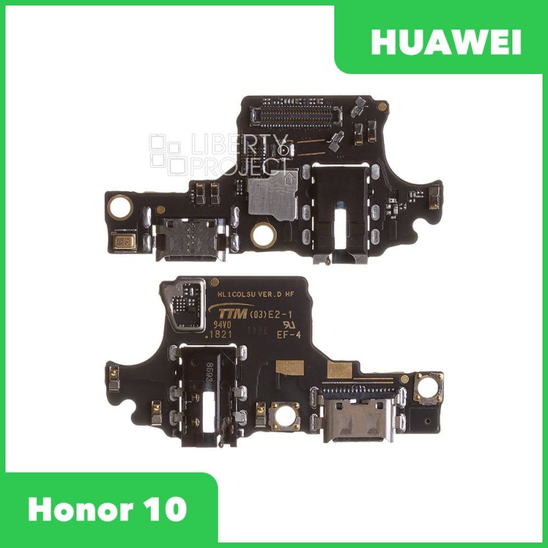Шлейф/FLC Huawei Honor 10 (COL-L29) на системный разъём/разъём гарнитуры/микрофон (оригинал)