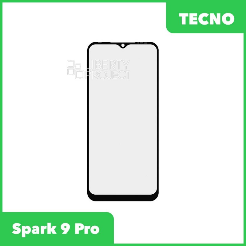 Стекло + OCA пленка для переклейки Tecno Spark Go 2023/POP 7/Spark 9 Pro/9T (черный)