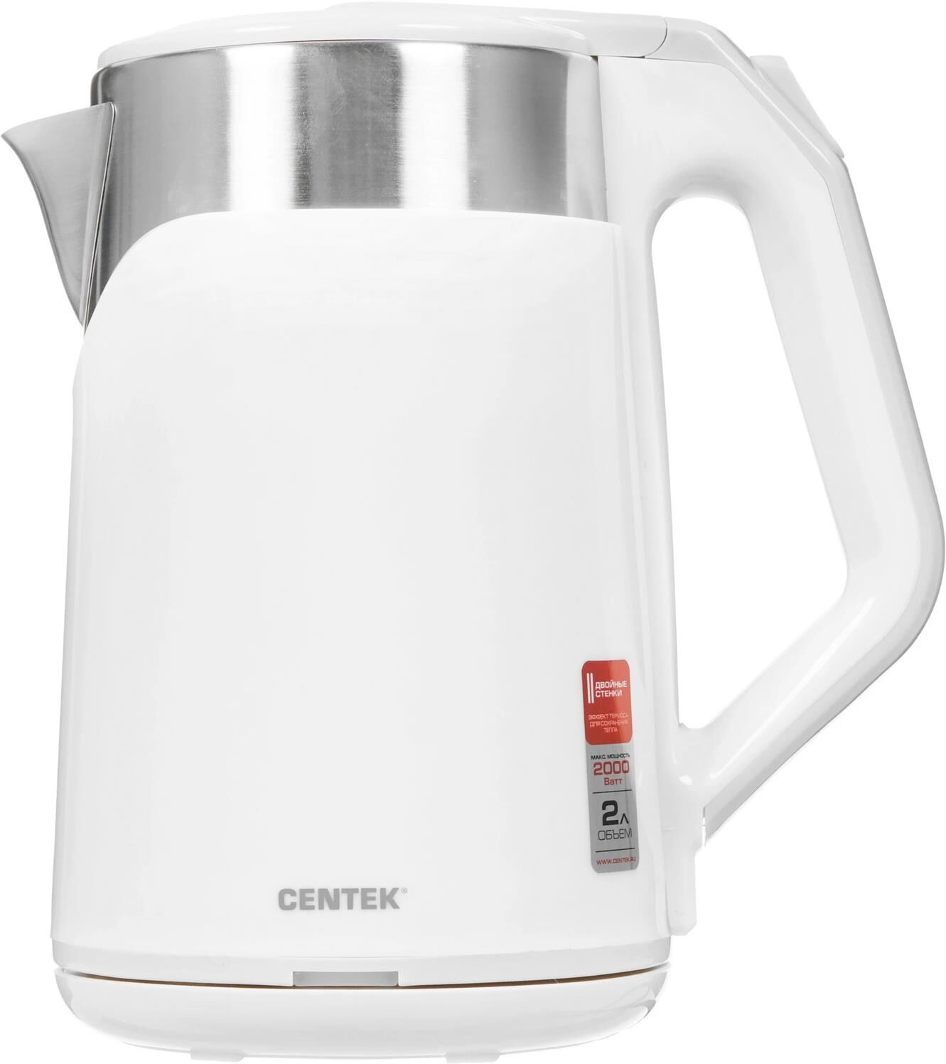 Чайник электрический CENTEK CT-0023 (2л. металл/пластик)